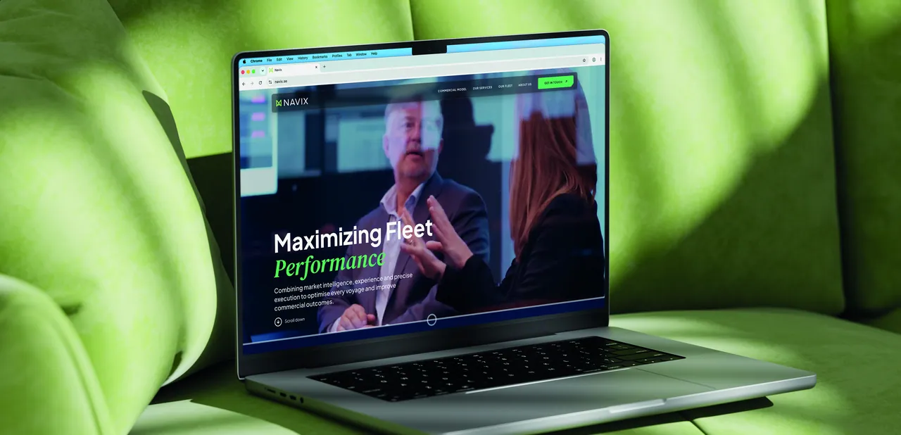 The Navix website on a laptop